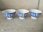 3 Blauw-Witte Kommetjes Chinees porselein., Gebruikt, Keramiek, Ophalen of Verzenden, Kom(men)