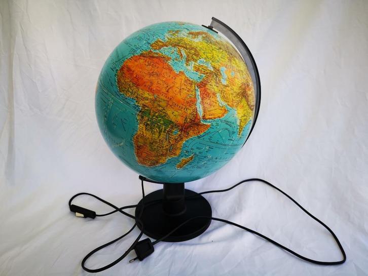 vintage scan globe aardglobe wereldbol met verlichting 1991, Huis en Inrichting, Woonaccessoires | Wereldbollen, Zo goed als nieuw