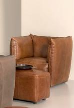 Vasa Jess Design Bank & Fauteuil Cognac Leer, Ophalen, Gebruikt, Leer, 75 tot 100 cm
