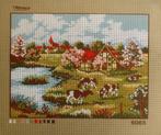 Cado voorbedrukt borduurstramien, weiland met koeien 6065, Hobby en Vrije tijd, Borduren en Borduurmachines, Ophalen of Verzenden