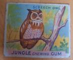 Vintage Jungle Chewing Gum Kaart - Screech Owl, Ophalen of Verzenden