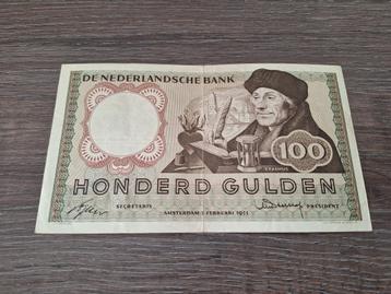 Replacement biljet 100 gulden Erasmus, 1953 beschikbaar voor biedingen