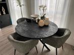 Mango houten tafel 4 stoelen compleet, Ophalen of Verzenden, Zo goed als nieuw, Rond, 100 tot 150 cm