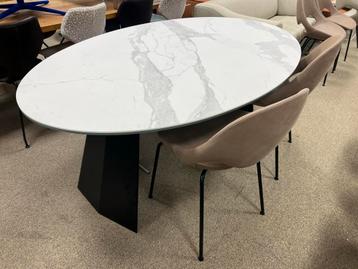 Nieuw Tonon Steel Eettafel Calacatta Design Tafel Ovaal l195 beschikbaar voor biedingen