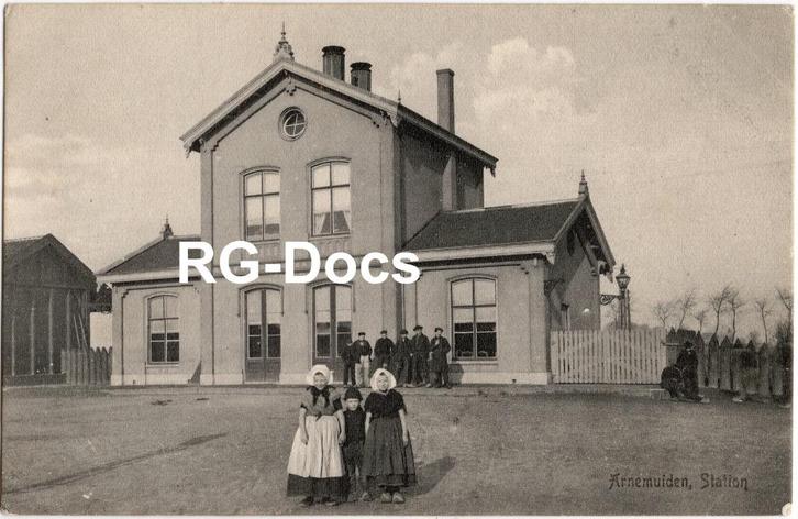 Ansichtkaart - Briefkaart Trein Station Arnemuiden (1915), Verzamelen, Ansichtkaarten | Nederland, Ongelopen, Zeeland, Voor 1920