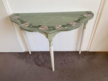 Antieke Tafel bijzettafel groen klassiek kunst hout beschikbaar voor biedingen