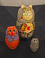 Handgemaakte Kat Matroesjka Poppen Set, Antiek en Kunst, Ophalen of Verzenden