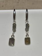 Prachtige oorbellen met labradoriet edelstenen, massief 925z, Verzenden, Zo goed als nieuw, Zilver