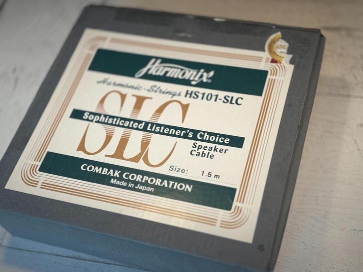 Harmonix HS101 - SLC 1.5 meter spades speaker kabels, Audio, Tv en Foto, Audiokabels en Televisiekabels, Gebruikt, Luidsprekerkabel