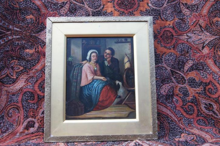 Schilderijtjes  ( Olieverf op metaal ( 19e eeuw, Antiek en Kunst, Kunst | Schilderijen | Klassiek, Ophalen of Verzenden