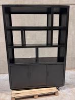 Hoge Kast 150 cm | Mangohout & Zwart Staal | HUUS Outlet, Met deur(en), 100 tot 150 cm, 150 tot 200 cm, Ophalen of Verzenden