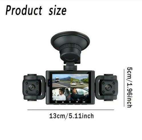 Dashcam 3 camera's, HD 1080p, WiFi enz. NIEUW, Auto diversen, Dashcams, Zo goed als nieuw, Ophalen