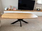 Mooie massief eiken deens ovale salontafel 140x70, Ophalen, 100 tot 150 cm, Eikenhout, 50 tot 100 cm