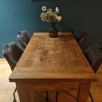 Massief teakhouten eettafel, Huis en Inrichting, Tafels | Eettafels, Ophalen, Gebruikt, Teakhout, 50 tot 100 cm