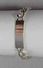 Zilveren Pantserketting naamplaat 19 cm 8,3 mm 835 zilver, Ophalen of Verzenden, Nieuw, Zilver, Zilver