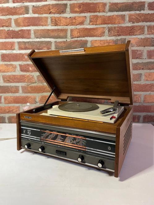 Philips H3X 52 AT art deco platenspeler radio combo, grijze, Audio, Tv en Foto, Platenspelers, Philips, Verzenden
