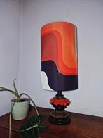Space age retro vintage lampenkap oranje zwart wit, Rond, Wit, Ophalen of Verzenden, Zo goed als nieuw