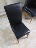 Leren stoelen, Ophalen, Gebruikt, Zwart, Hout