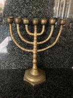 Antieke Menora kandelaar 20x 24 cm, Antiek en Kunst, Antiek | Kandelaars, Ophalen of Verzenden, Koper of Brons