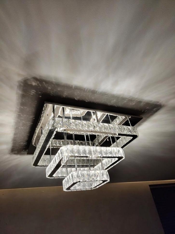 Vier chique plafondlampen (led technologie)  in goede staat, Huis en Inrichting, Lampen | Plafondlampen, Zo goed als nieuw, Glas