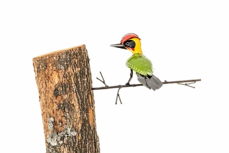 GROENE SPECHT OP TAK - STREET ART - FAIRTRADE, Tuin en Terras, Ophalen of Verzenden, Nieuw