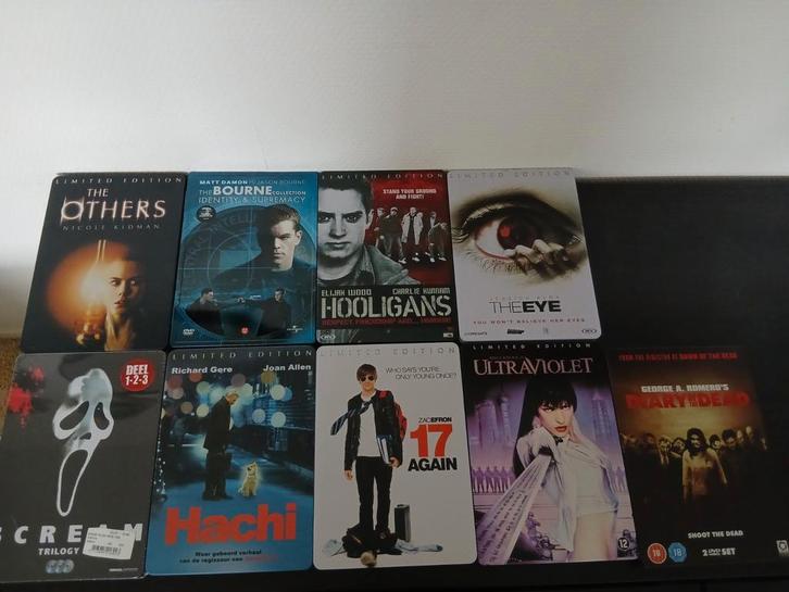 9 DVD's in Metalen Doosjes - Limited Editions, Cd's en Dvd's, Dvd's | Overige Dvd's, Gebruikt, Boxset, Vanaf 16 jaar, Ophalen of Verzenden