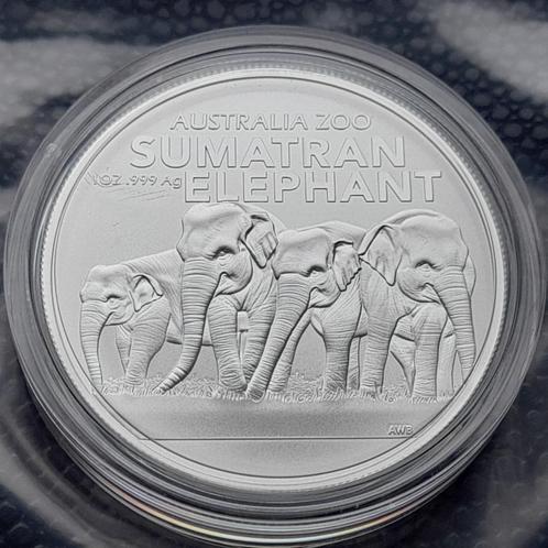 2022 Australia Sumatran Elephant 1 oz silver BU, Postzegels en Munten, Munten | Oceanië, Zilver, Ophalen of Verzenden
