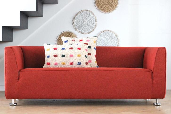 Gelderland 4800 2,5-zits rood, Huis en Inrichting, Banken | Bankstellen, Zo goed als nieuw, Rechte bank, Driepersoons, 150 tot 200 cm