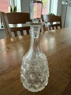 Mooie oude bewerkte flacon (karafje) met ingeslepen ruitje, Antiek en Kunst, Antiek | Glas en Kristal, Ophalen of Verzenden
