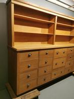 Oude eiken ladekast / buffetkast / dressoir, 25 tot 50 cm, 200 cm of meer, Gebruikt, Landelijk