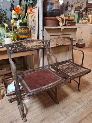 Antiek Vintage Dubbele Perron klapstoelen De Brocante Dame beschikbaar voor biedingen