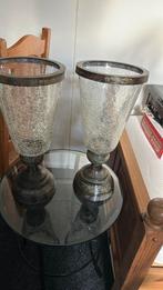 Twee prachtige siervazen/windlichten, Ophalen, Overige kleuren, Minder dan 50 cm, Glas
