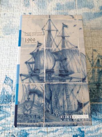 Rijksmuseum puzzel Delfts blauw tegeltableau beschikbaar voor biedingen