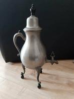 Tinnen Kraantjeskan op geel koper komfoor, Ophalen of Verzenden