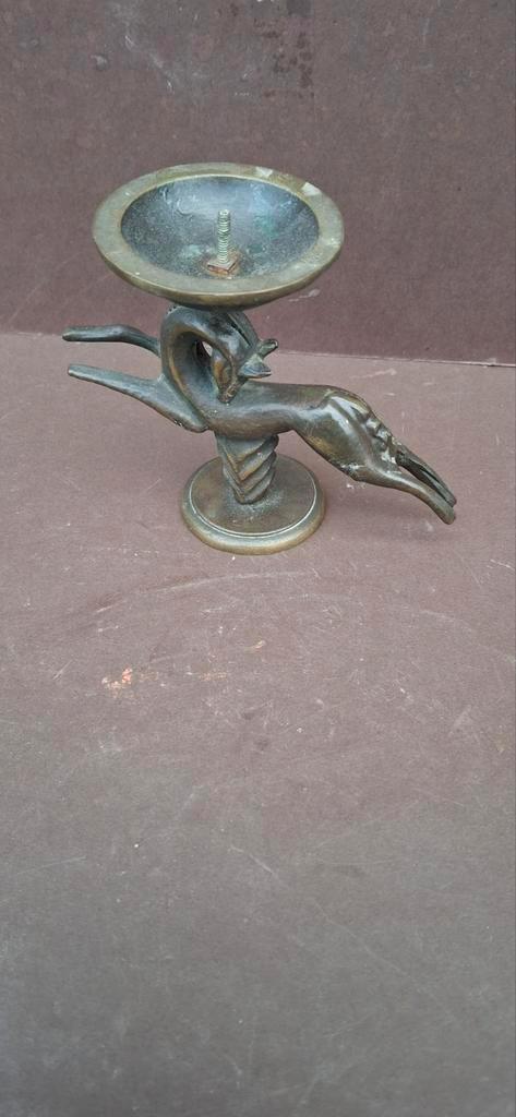 Art Deco Bronzen Kandelaar, Antiek en Kunst, Antiek | Kandelaars, Koper of Brons, Ophalen of Verzenden