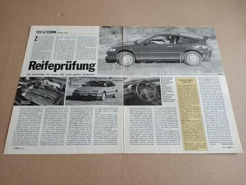 Test (uit oud tijdschrift) Honda CRX/ ED9 1.6 16V (1988), Verzamelen, Automerken, Motoren en Formule 1, Verzenden