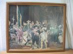 Borduurwerk De Nachtwacht in klassieke lijst 76 x 56 - zgan, Antiek en Kunst, Ophalen