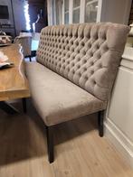 VOORRAAD Landelijke Eetkamerbank 180 cm + 3 Stoelen Victoria, Ophalen of Verzenden, Nieuw, Stof, Landelijke eetkamerstoelen eetkamerbank stof tempo taupe