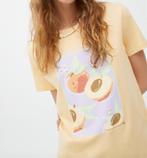 Pull&Bear licht oranje t-shirt top met perziken print maat L, Maat 42/44 (L), Nieuw, Oranje, Ophalen of Verzenden