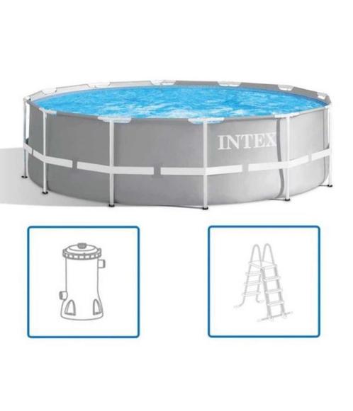 Intex Prism Pool diam. 366 cm. badwandhoogte 99 cm. incl. fi, Tuin en Terras, Zwembaden, Nieuw, Opzetzwembad, 80 tot 120 cm, 200 tot 400 cm