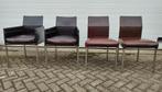 Eetkamerstoelen KFF Design model Texas, Ophalen, Gebruikt, Bruin, Metaal
