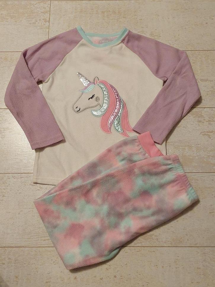 Eenhoorn Unicorn warme fleece pyjama huispak, Kinderen en Baby's, Kinderkleding | Maat 128, Nieuw, Meisje, Nacht- of Onderkleding