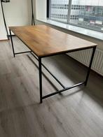 Mooie houten eettafel met metalen poten, Huis en Inrichting, Tafels | Eettafels, Ophalen, Gebruikt, 50 tot 100 cm, Vijf personen of meer
