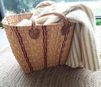 Ibiza look rieten/kunststof mand/strandtas, Huis en Inrichting, Woonaccessoires | Schalen en Manden, Ophalen, Zo goed als nieuw