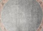 Handmade rond Nepalees tapijt pastel lila pink wol 205x205cm, ., Rond, Crème, Ophalen of Verzenden