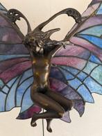 Antieke bronzen lamp Rene Lalique butterfly / nimf, Ophalen