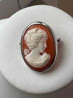 Zilveren broche Camee, Sieraden, Tassen en Uiterlijk, Broches, Verzenden, Minder dan 4 cm, Zo goed als nieuw, Zilver
