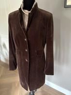 Bruin fluweel,velours lange blazer Jo&co ,Purdey 42 izgst, Ophalen of Verzenden, Zo goed als nieuw, Maat 42/44 (L), Bruin