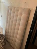 Hoofdbord 180 200 Beige Velours gecaptionneerd, Huis en Inrichting, Slaapkamer | Boxsprings, Ophalen, Wit, Tweepersoons, Zo goed als nieuw