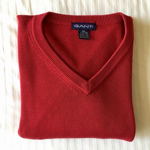 Mooie bordeauxrode katoenen herentrui, merk: GANT, maat: 2XL, Kleding | Heren, Truien en Vesten, Zo goed als nieuw, Overige maten